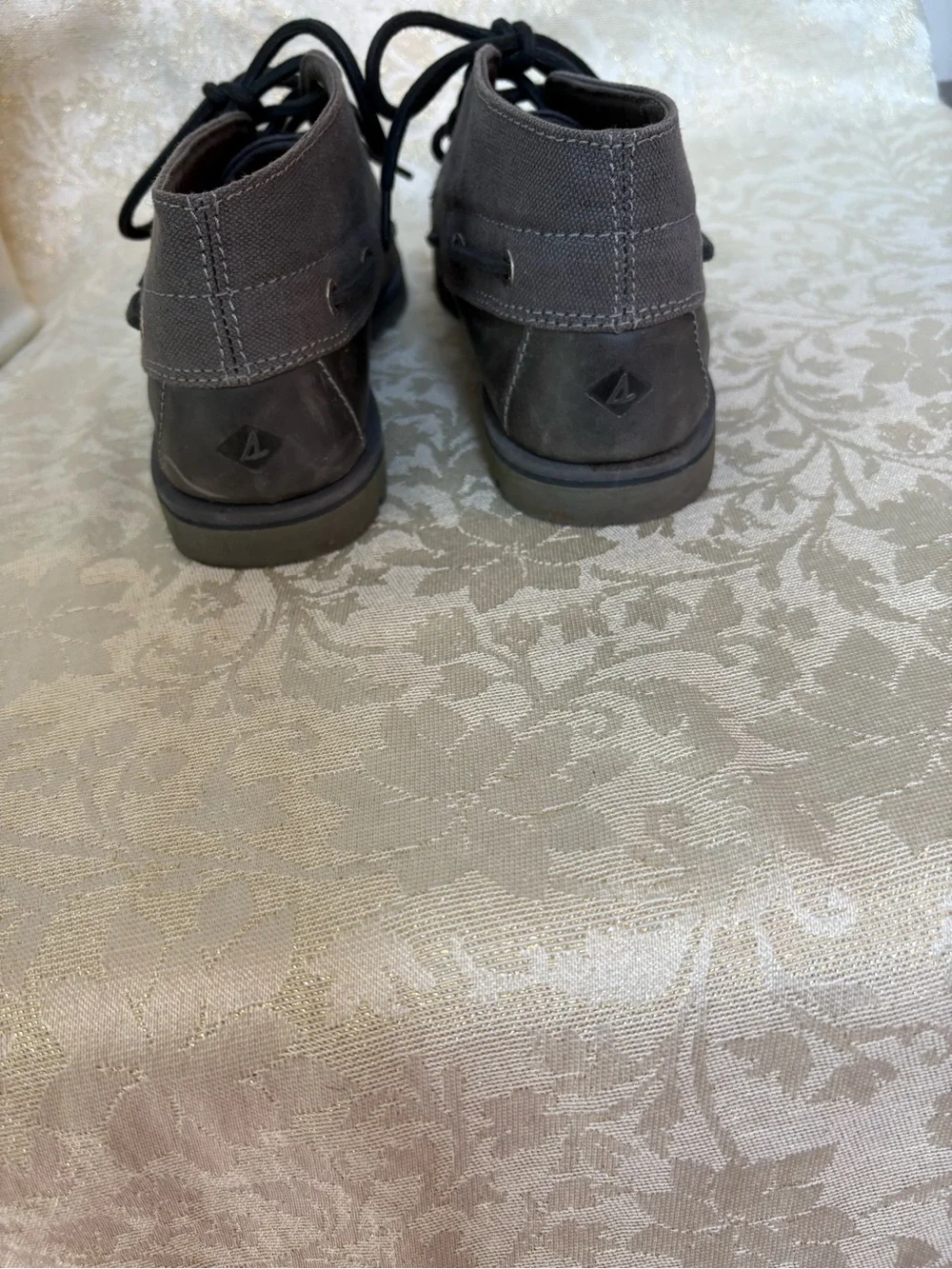 Sperry Leather & Canvass Topsider Shoes - Lace-Up Comfort in Gray